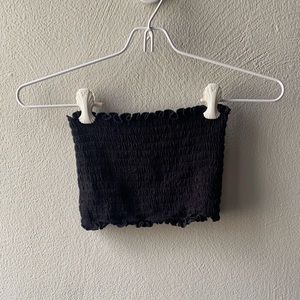 Black Ruched Tube Top